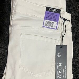 Buffalo David Bitton Women's Mid-Rise White Ankle Jeans